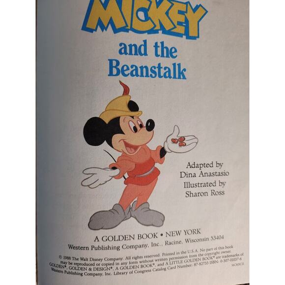 Mickey and the Beanstalk Story Book Vintage 1988 - Picture 3 of 4